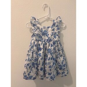 Marmellata Girls Blue Floral Ruffle Dress Size 18 Months